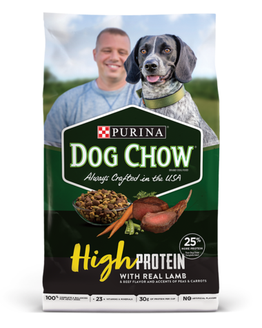 PURINA Dog Chow High Protein Recipe With Real Lamb &amp; Beef Flavor Dry Dog Food 23kg