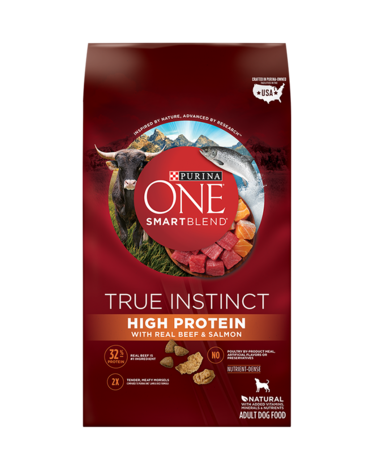 PURINA ONE SmartBlend True Instinct High Protein Beef &amp; Salmon Adult Dry Dog Food 12.5kg