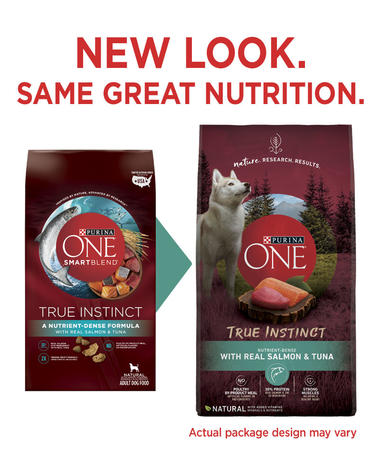 PURINA ONE SmartBlend True Instinct with Real Salmon &amp; Tuna Adult Dry Dog Food 16.3kg