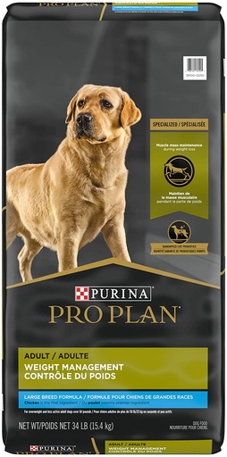 PURINA Pro Plan Adult Weight Management Large Breed Chicken &amp; Rice Formula 15.4kg