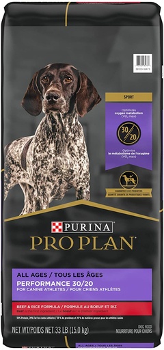 PURINA Pro Plan Sport All Life Stages Performance 30/20 Beef &amp; Rice Formula Dry Dog Food 15kg