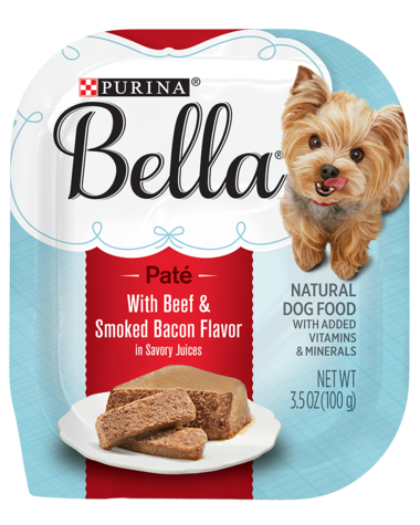 PURINA Bella with Beef &amp; Smoked Bacon in Savory Juices Small Breed Pack of 12 Wet Dog Food 100g