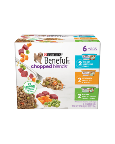 PURINA Beneful Chopped Blends Variety Pack of 6 Wet Dog Food 1.7kg