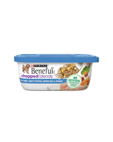 PURINA Beneful Chopped Blends with Turkey, Sweet Potatoes, Brown Rice &amp; Spinach Case of 8 Wet Dog Food 283g