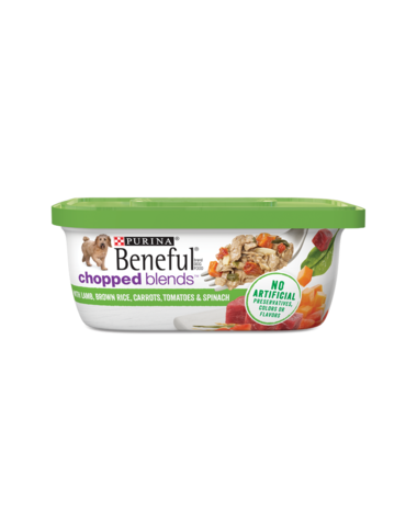 PURINA Beneful Chopped Blends With Lamb, Brown Rice, Carrots, Tomatoes &amp; Spinach Case of 8 Wet Dog Food 283g