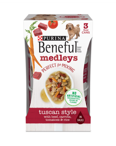 PURINA Purina Beneful Medleys Tuscan Style Pack of 3 Canned Dog Food 255g