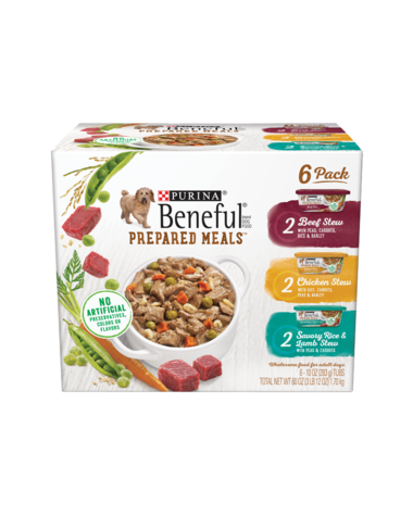 PURINA Beneful Prepared Meals Variety 6 Pack Wet Dog Food 1.19kg