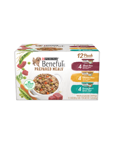 PURINA Beneful Prepared Meals Variety Pack Of 12 Wet Dog Food 3.4kg