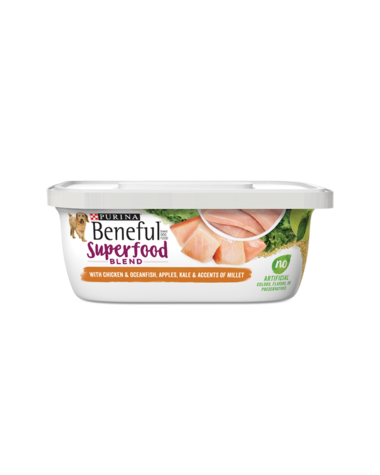 PURINA Beneful Superfood Blend With Chicken &amp; Oceanfish in Sauce Case of 8 Wet Dog Food 255g