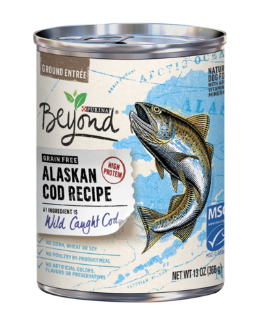 PURINA Beyond Grain Free Alaskan Cod Recipe With Added Vitamins &amp; Minerals Wet Dog Food 368g