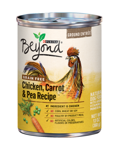 PURINA Beyond Grain Free Chicken, Carrot &amp; Pea Recipe Case of 12 Wet Dog Food 368g