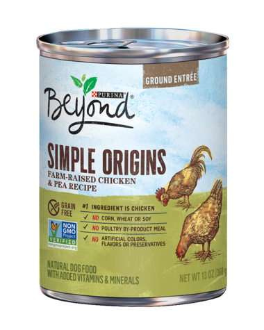 PURINA Beyond Grain Free Non-GMO Farm-Raised Chicken &amp; Pea Recipe Case of 12 Wet Dog Food 368g