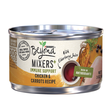 PURINA Beyond Mixers+ Immune Support for Dogs Chicken &amp; Carrots Recipe With Elderberry Juice 85g