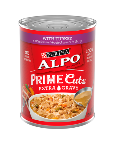 PURINA ALPO Prime Cuts With Turkey &amp; Wholesome Veggie Accents in Gravy Wet Dog Food 368g