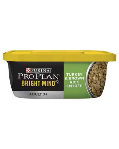 PURINA Pro Plan BRIGHT MIND Adult 7+ Turkey &amp; Brown Rice Entrée Case of 8 Wet Dog Food 283g