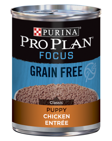 PURINA Pro Plan FOCUS Grain Free Puppy Classic Chicken Entrée Case of 12 Wet Dog Food 368g