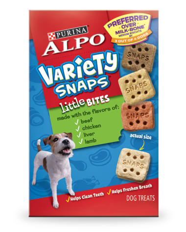 PURINA ALPO Variety Snaps Little Bites With Beef, Chicken, Liver &amp; Lamb Dog Treats 907g