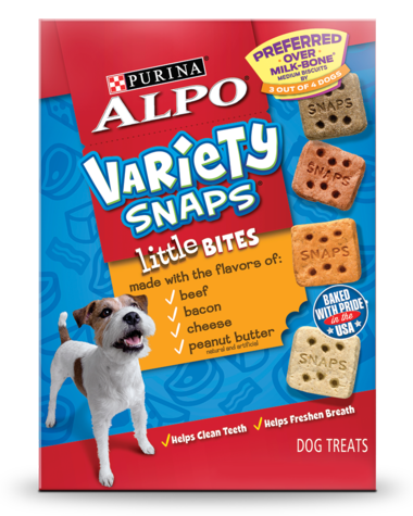 Purina ALPO Variety Snaps Little Bites With Beef, Bacon, Cheese &amp; Peanut Butter Dog Treats 907g