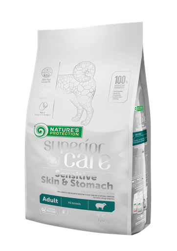 NATURES PROTECTION SENSITIVE SKIN &amp; STOMACH LAMB ADULT ALL BREED COMPLETE DOG FOOD 1.5kg