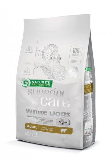 NATURES PROTECTION WHITE DOGS LAMB ADULT SMALL AND MINI BREEDS COMPLETE DOG FOOD 10kg