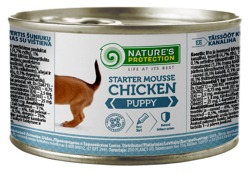 NATURES PROTECTION STARTER MOUSSE CHICKEN PUPPY COMPLETE CANNED DOG FOOD 200g