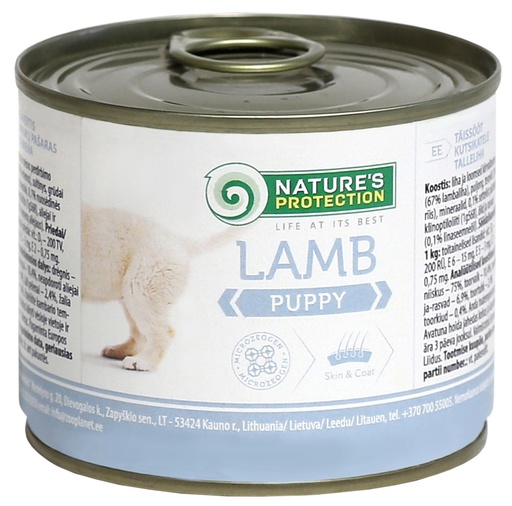 NATURES PROTECTION PUPPY LAMB COMPLETE CANNED DOG FOOD 200g