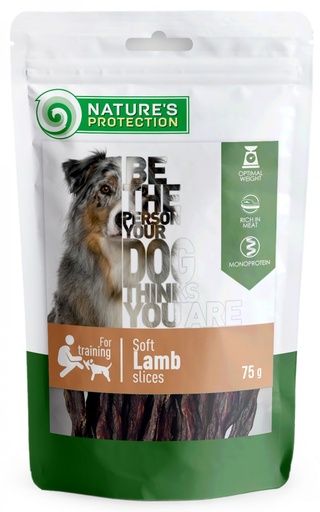 NATURES PROTECTION SOFT LAMB SLICES DOG SNACKS 75g
