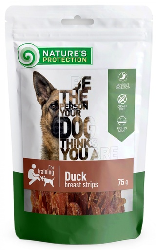 NATURES PROTECTION DUCK BREAST STRIPS DOG SNACKS 75g