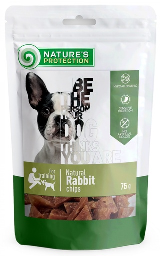 NATURES PROTECTION NATURAL RABBIT CHIPS DOG SNACKS 75g
