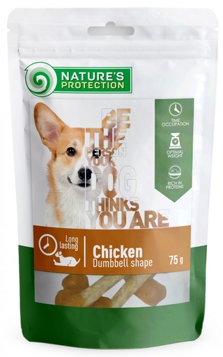 NATURES PROTECTION CHICKEN DUMBBEL SHAPE DOG SNACKS 75g