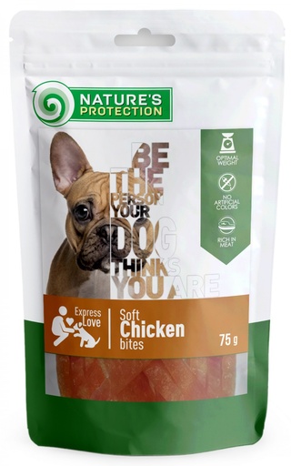 NATURES PROTECTION SOFT CHICKEN BITES DOG SNACKS 75g