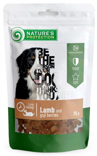 NATURES PROTECTION LAMB AND GOJI BERRIES DOG TREATS 75g