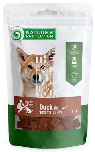NATURES PROTECTION DUCK DICES WITH SESAME SEEDS DOG SNACKS 75g