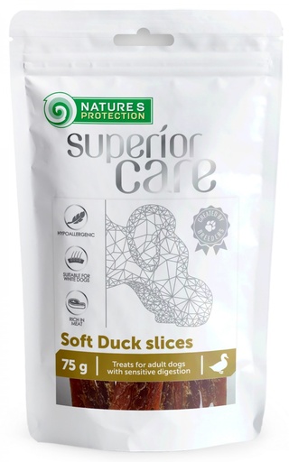 NATURES PROTECTION SUPERIOR CARESOFT DUCK SLICES DOG TREATS 75g