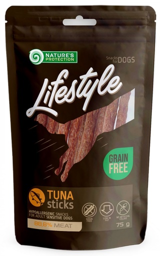 NATURES PROTECTION LIFESTYLE TUNA STICKS DOG TREATS 75g