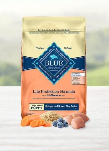 BLUE BUFFALO Life Protection Formula Large Breed Puppy Chicken &amp; Brown Rice Recipe Dry Dog Food 13.6kg