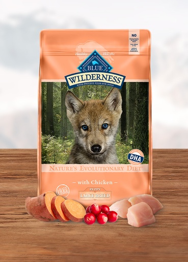 BLUE BUFFALO Wilderness Large Breed Puppy Chicken Recipe Grain-Free Dry Dog Food 10.9kg