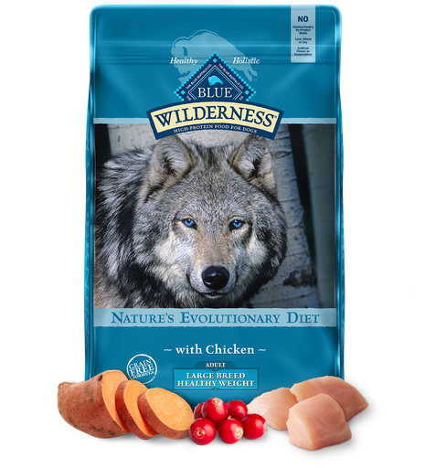 BLUE BUFFALO Wilderness Healthy Weight Chicken Recipe Adult Large Breed Grain-Free Dry Dog Food 10.9kg