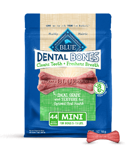 Blue Buffalo Dental Bones All Natural Rawhide-Free 44 Count Mini Dental Dog Treats 340g