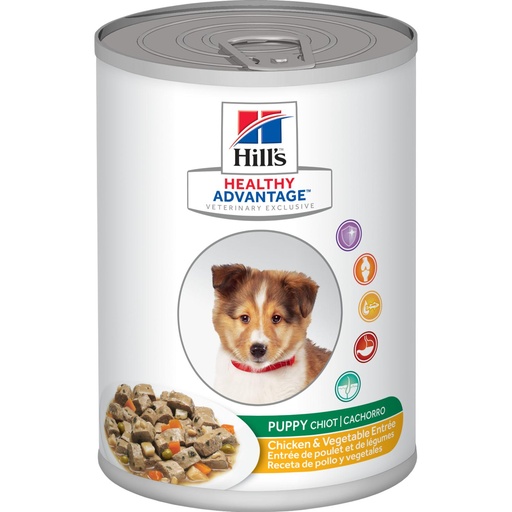 Hill's Healthy Advantage Puppy Chicken &amp; Vegetables Entrée Canned Dog Food 363g