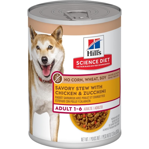 Hill's Science Diet Hill's Science Diet Adult Savory Stew with Chicken &amp; Zucchini No Corn, Wheat, Soy Dog Food 354g