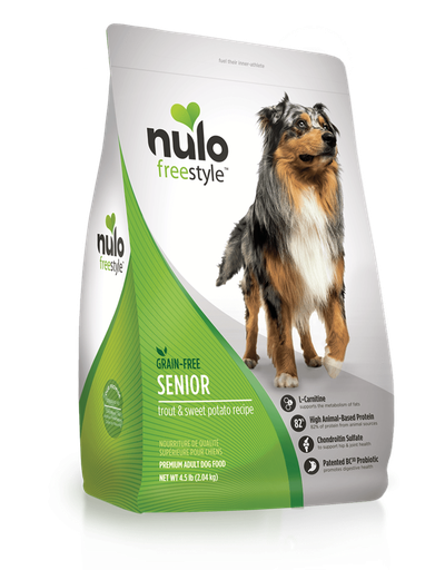 NULO freestyle high-meat kibble for seniors trout &amp; sweet potato recipe Dry Dog Food 10.9kg