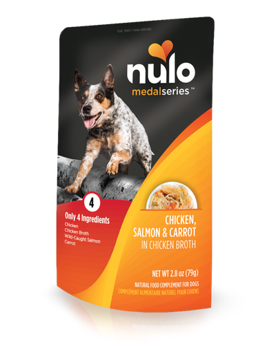 NULO medalseries chicken, salmon &amp; carrot in broth recipe Case of 24 Wet Dog Food 79g