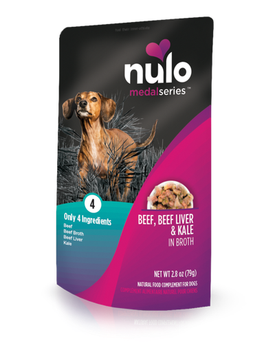 NULO medalseries beef, beef liver &amp; kale in broth recipe Case of 24 Wet Dog Food 79g