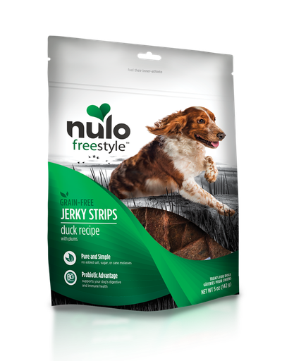 Nulo Freestyle Grain-Free Duck Recipe With Plum Jerky Dog Treats 142g