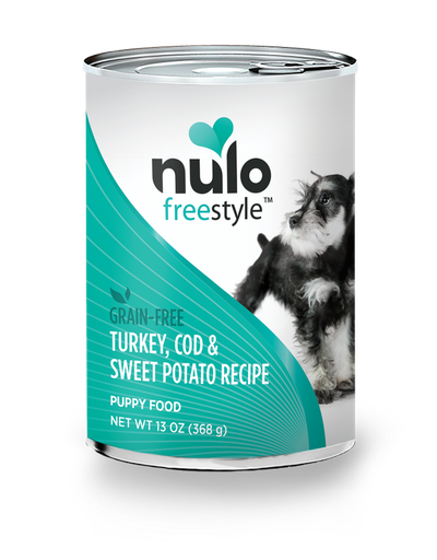 Nulo Freestyle Turkey, Cod &amp; Sweet Potato Recipe Grain-Free Puppy Case of 12 Canned Dog Food 368g