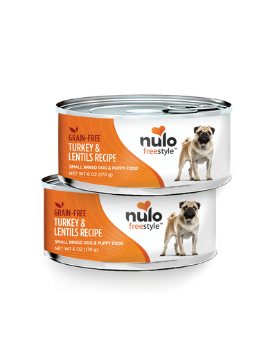 Nulo Freestyle Natural, Grain Free, Turkey &amp; Lentils Recipe Small Breed Puppy &amp; Adult Dog Food 170g