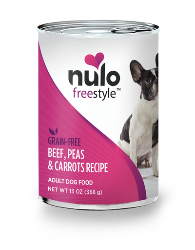 Nulo Freestyle Beef, Peas &amp; Carrot Recipe Grain-Free Case of 12 Canned Dog Food 368g