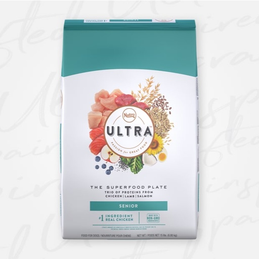 NUTRO ULTRA SENIOR, THE SUPERFOOD PLATE WITH A TRIO OF PROTEINS FROM CHICKEN, LAMB AND SALMON DRY DOG FOOD 13.6kg