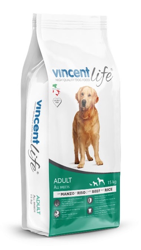 vincent life adult beef and rice dog food